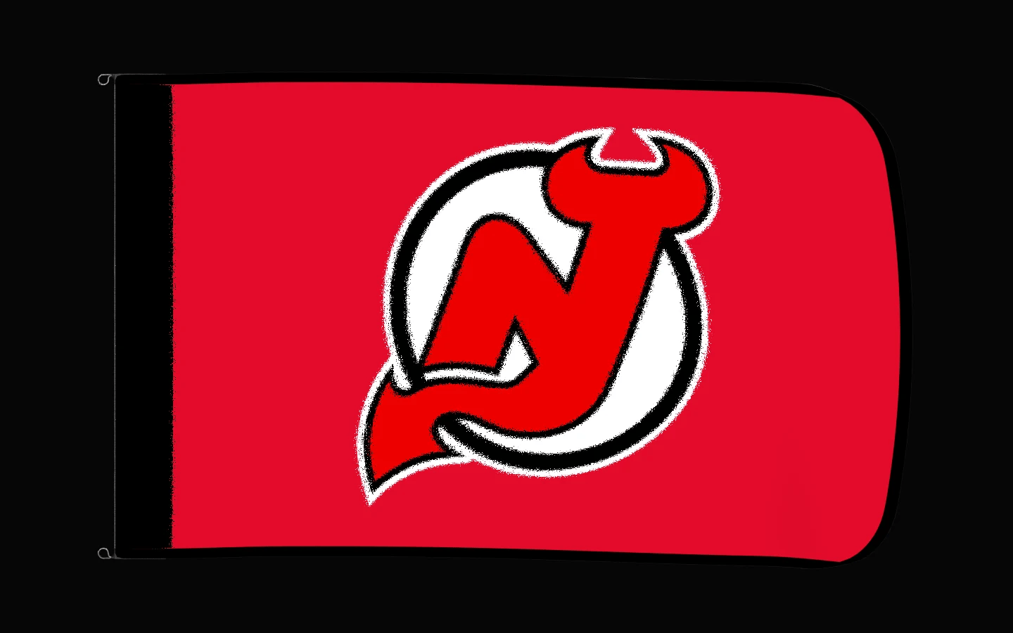 EXO rotating product view — New Jersey Devils Authentic Gameday Flag — controlled catalog turntable