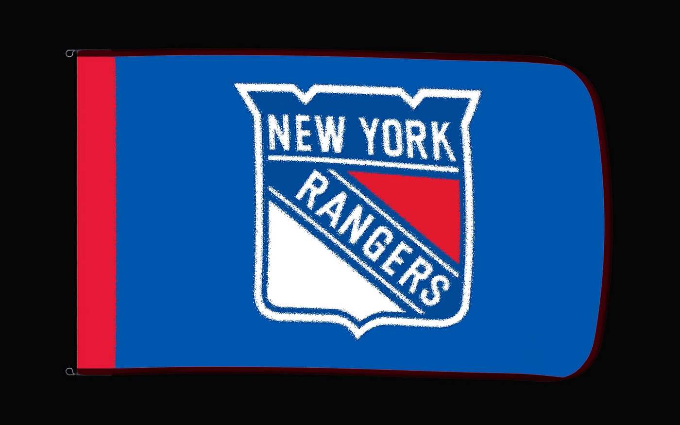 EXO rotating product view — New York Rangers Authentic Gameday Flag — controlled catalog turntable