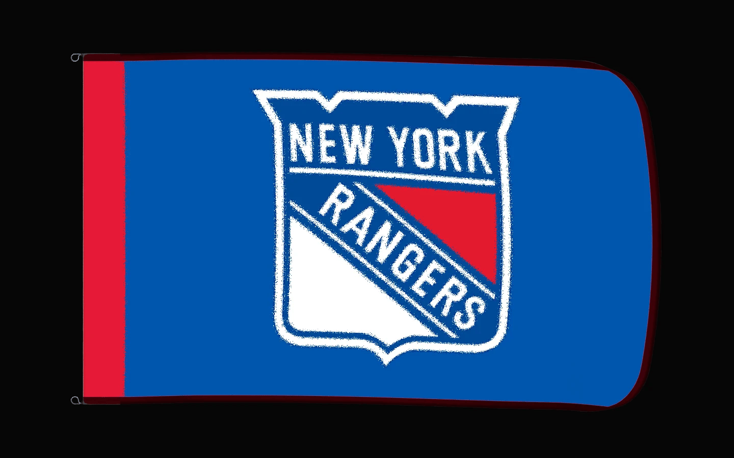 EXO rotating product view — New York Rangers Authentic Gameday Flag — controlled catalog turntable