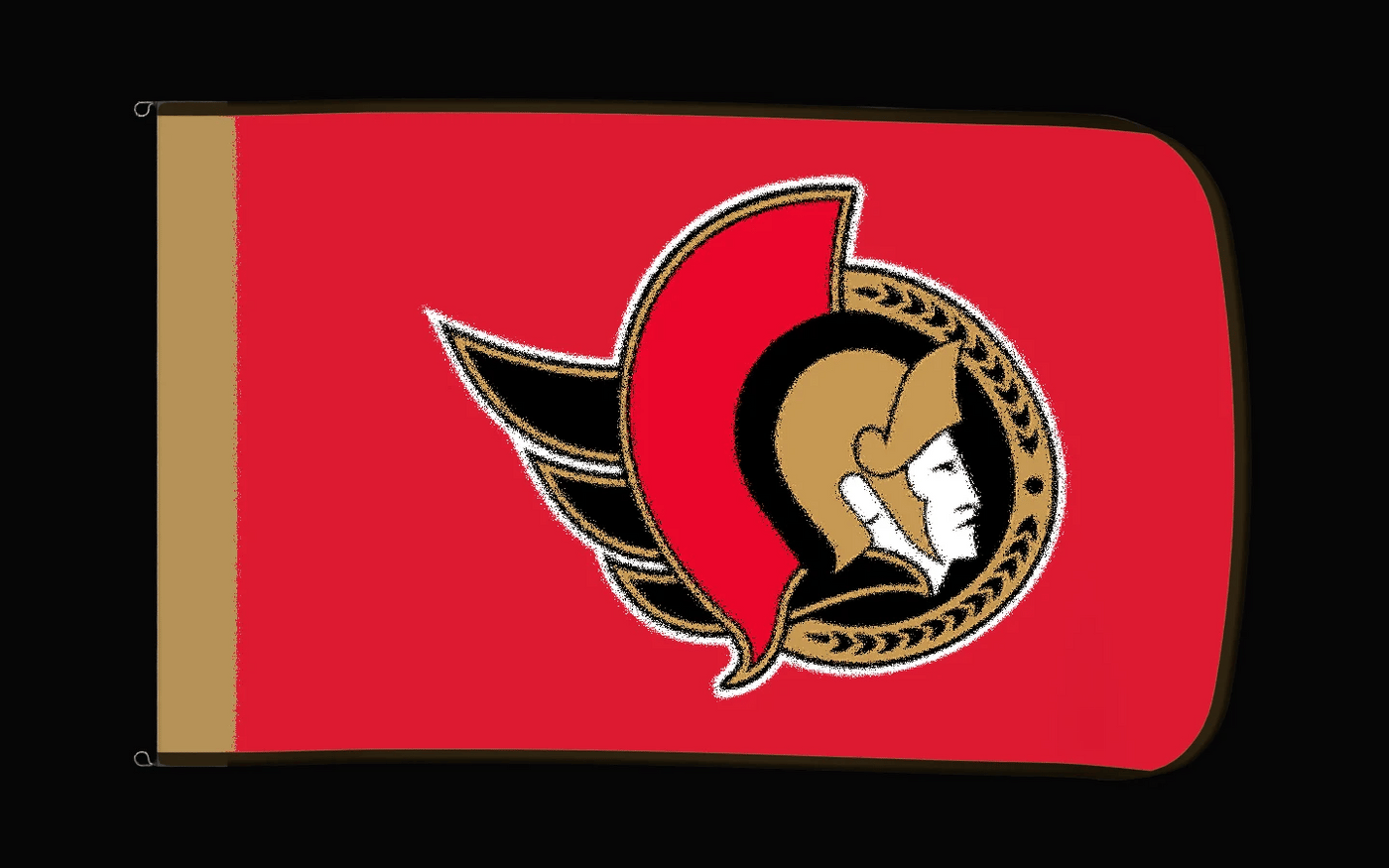 EXO rotating product view — Ottawa Senators Authentic Gameday Flag — controlled catalog turntable