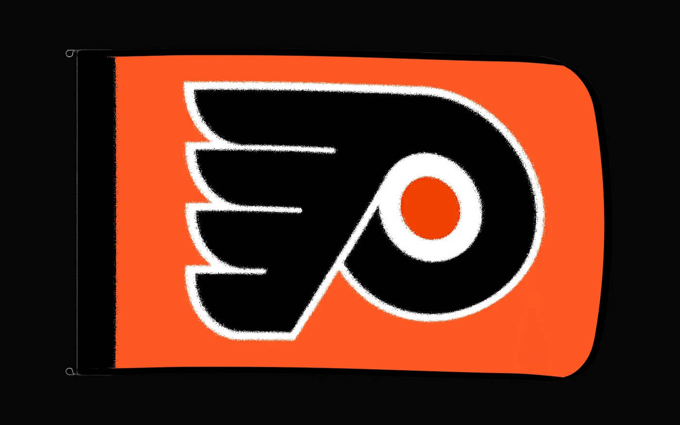 EXO rotating product view — Philadelphia Flyers Authentic Gameday Flag — controlled catalog turntable