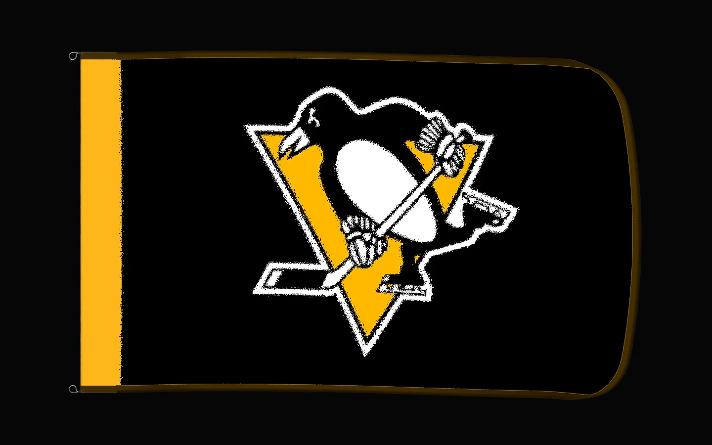 EXO rotating product view — Pittsburgh Penguins Authentic Gameday Flag — controlled catalog turntable