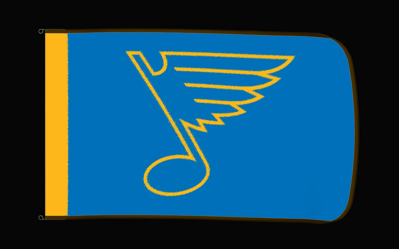 EXO rotating product view — St. Louis Blues Authentic Gameday Flag — controlled catalog turntable