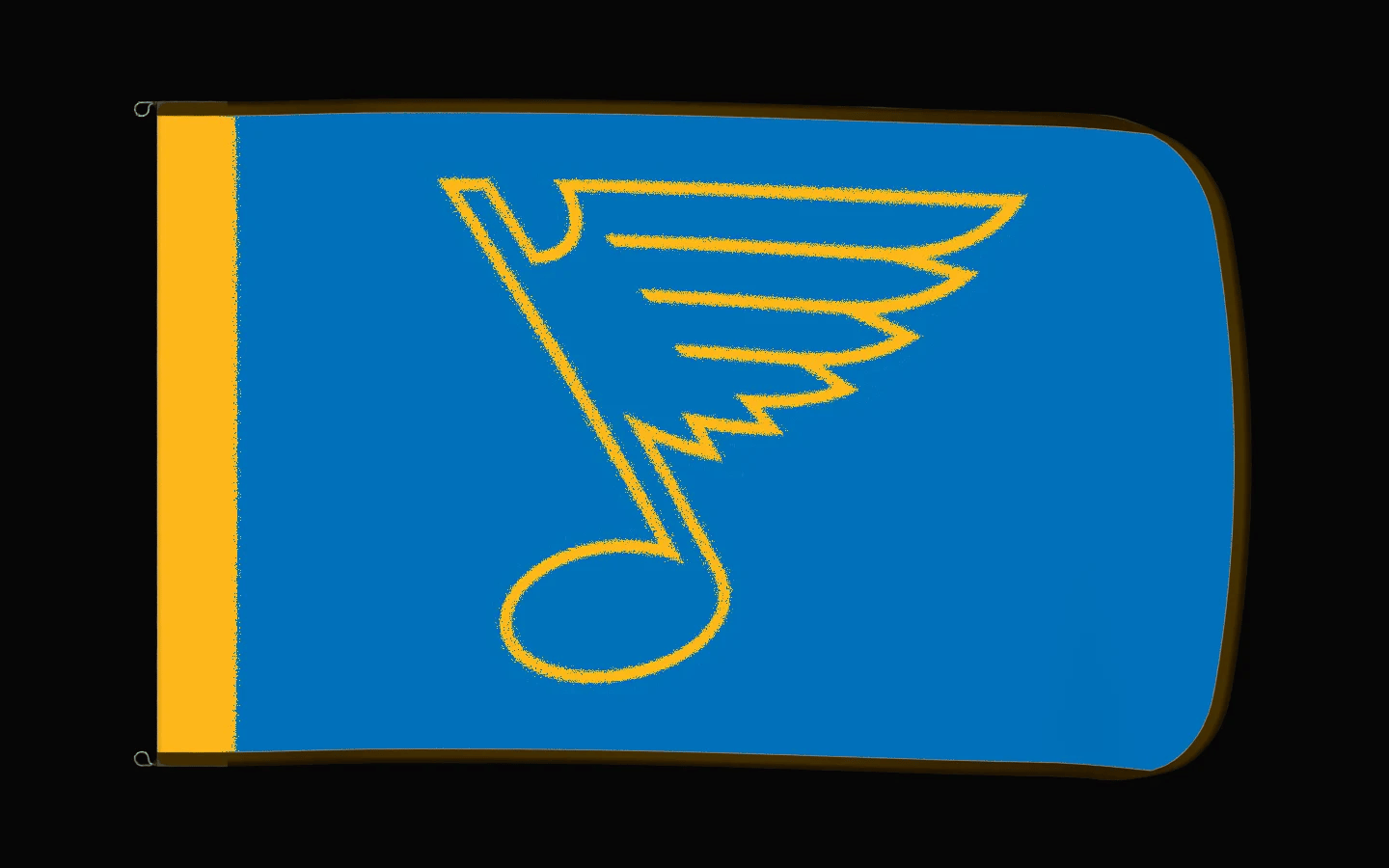 EXO rotating product view — St. Louis Blues Authentic Gameday Flag — controlled catalog turntable