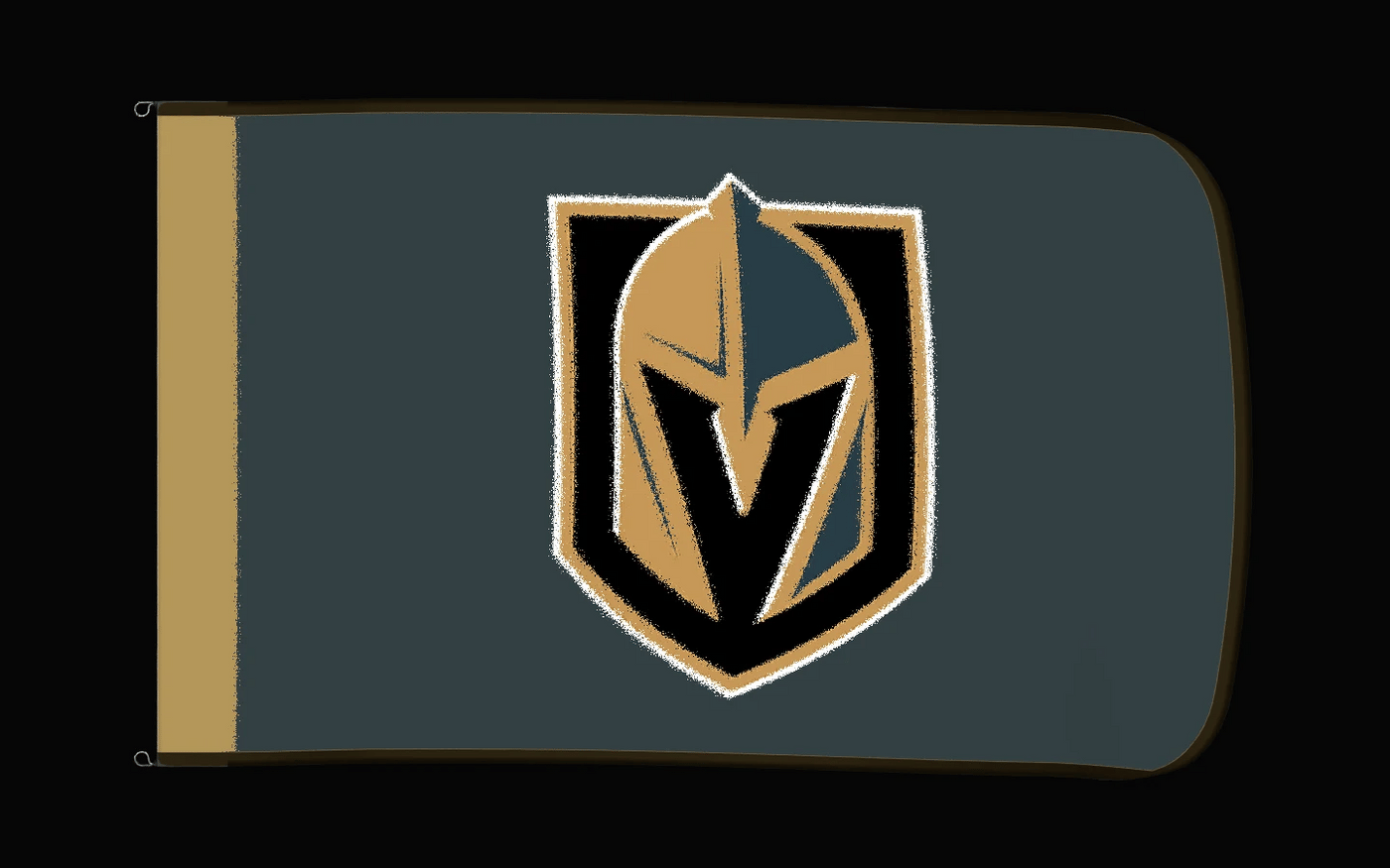 EXO rotating product view — Vegas Golden Knights Authentic Gameday Flag — controlled catalog turntable