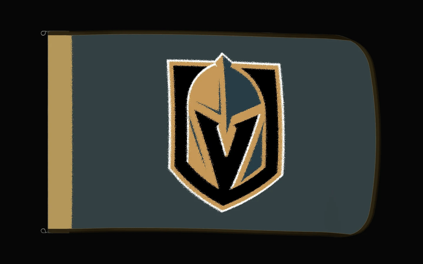 EXO rotating product view — Vegas Golden Knights Authentic Gameday Flag — controlled catalog turntable
