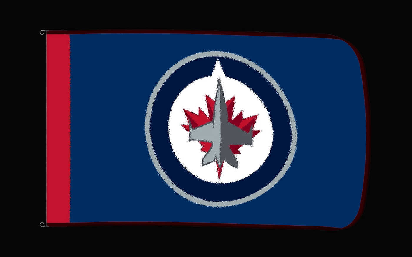 EXO rotating product view — Winnipeg Jets Authentic Gameday Flag — controlled catalog turntable