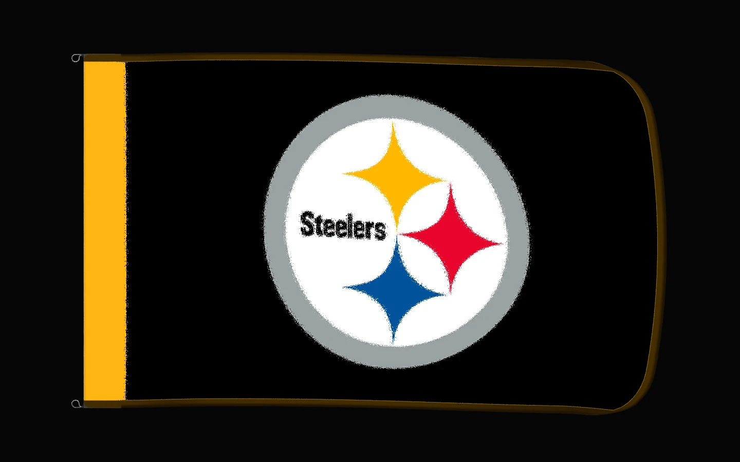 EXO rotating product view — Pittsburgh Steelers Authentic Gameday Flag — controlled catalog turntable
