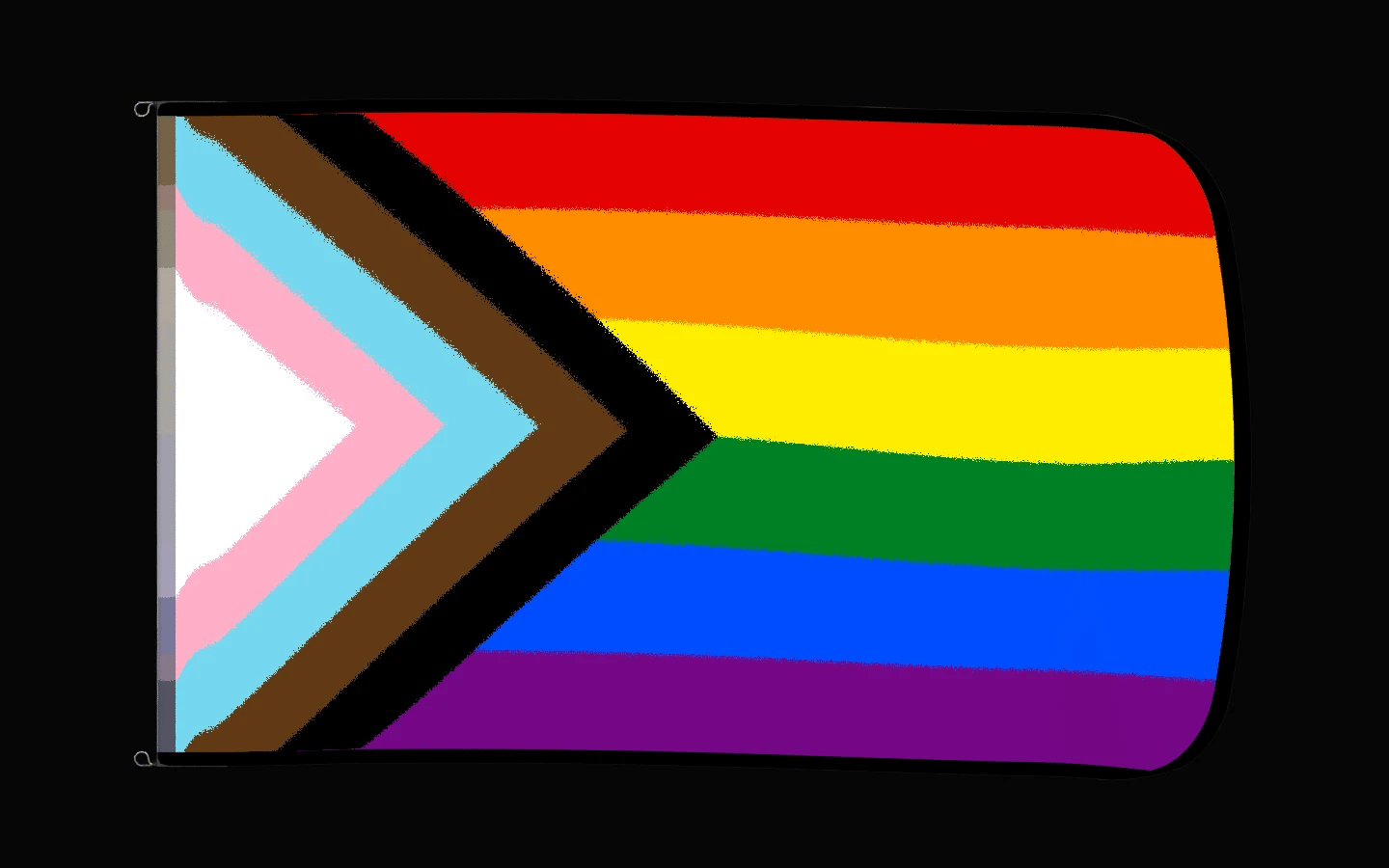 EXO rotating product view — Progress Pride Flag Authentic Gameday Flag — controlled catalog turntable
