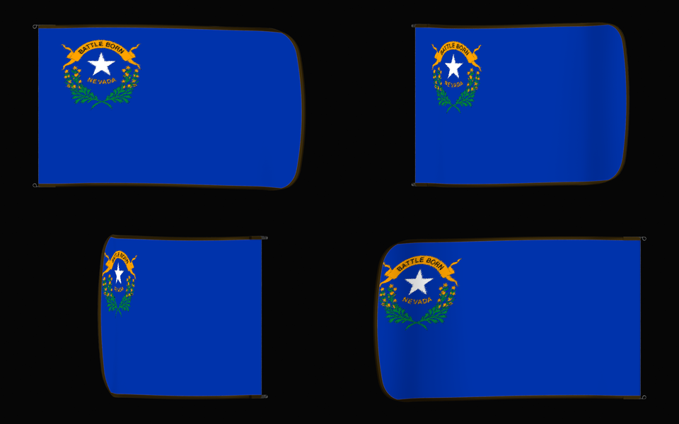 Nevada State Flag Authentic Gameday Flag — clean black four-view contact proof showing Front Design, Front Flying, Back Flying, and Back Design — source_sha256=36a5ac4833be910e1e5c18f9d5ebfa23a41d7bbb1238007761862d04b0ea0a32