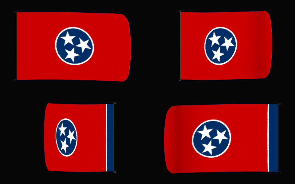 Tennessee State Flag Authentic Gameday Flag — clean black four-view contact proof showing Front Design, Front Flying, Back Flying, and Back Design — source_sha256=653f94aed1c72806a304832ac31a588722bd8b9880570271484d2a12c9f3c303