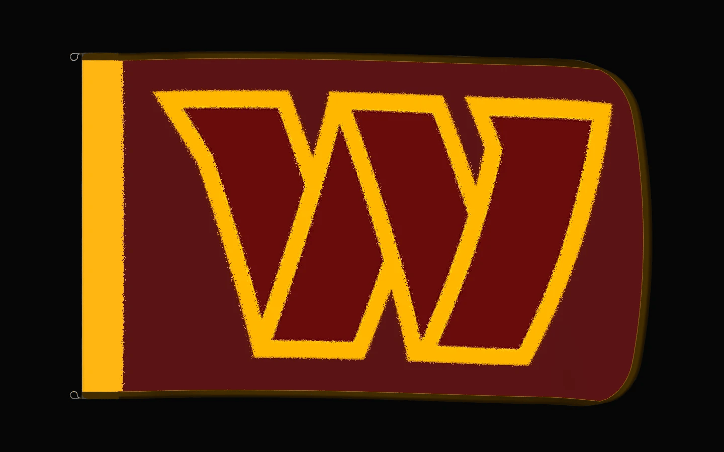EXO rotating product view — Washington Commanders Authentic Gameday Flag — controlled catalog turntable