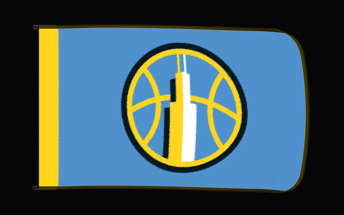 EXO rotating product view — Chicago Sky Authentic Gameday Flag — controlled catalog turntable
