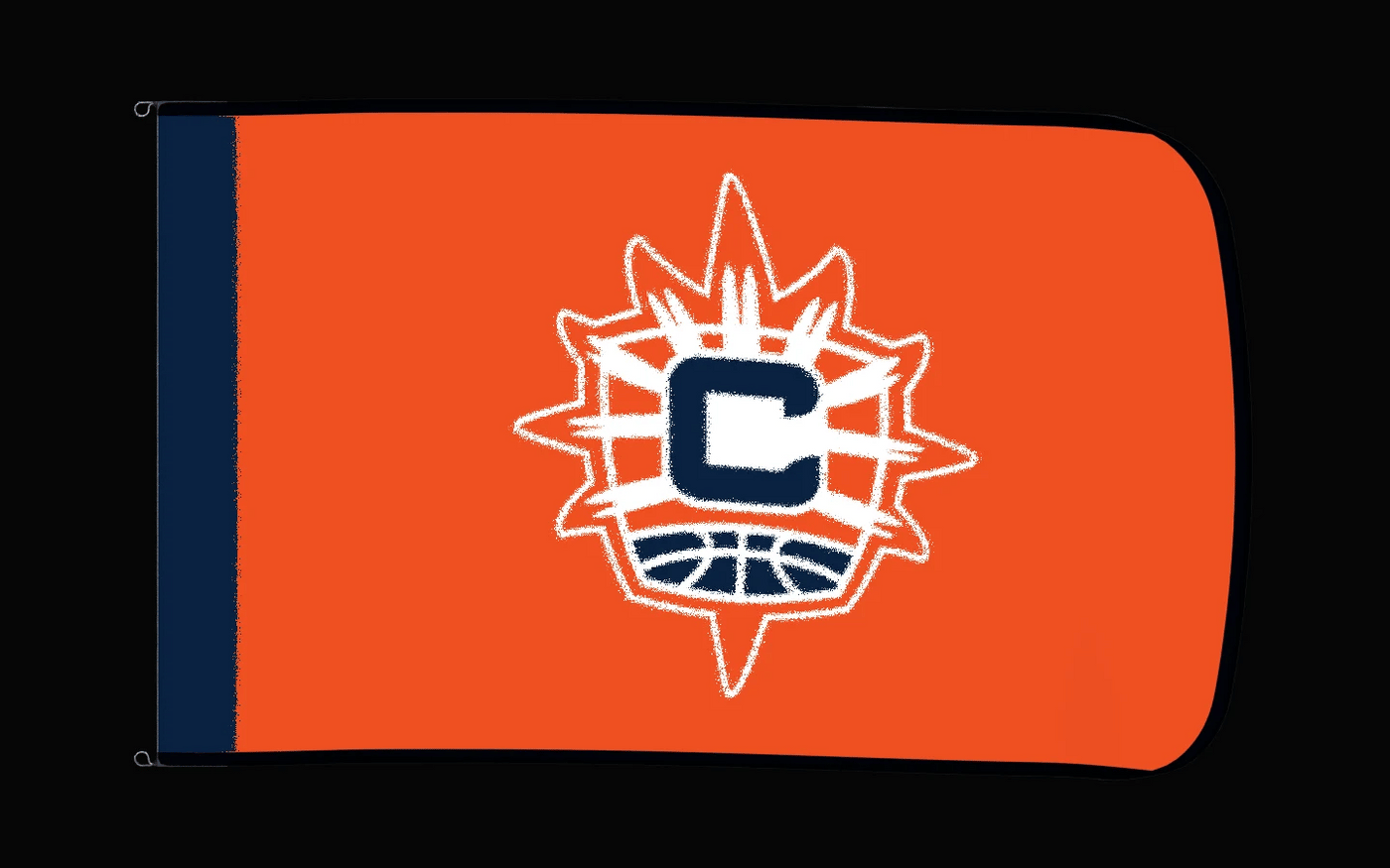 EXO rotating product view — Connecticut Sun Authentic Gameday Flag — controlled catalog turntable