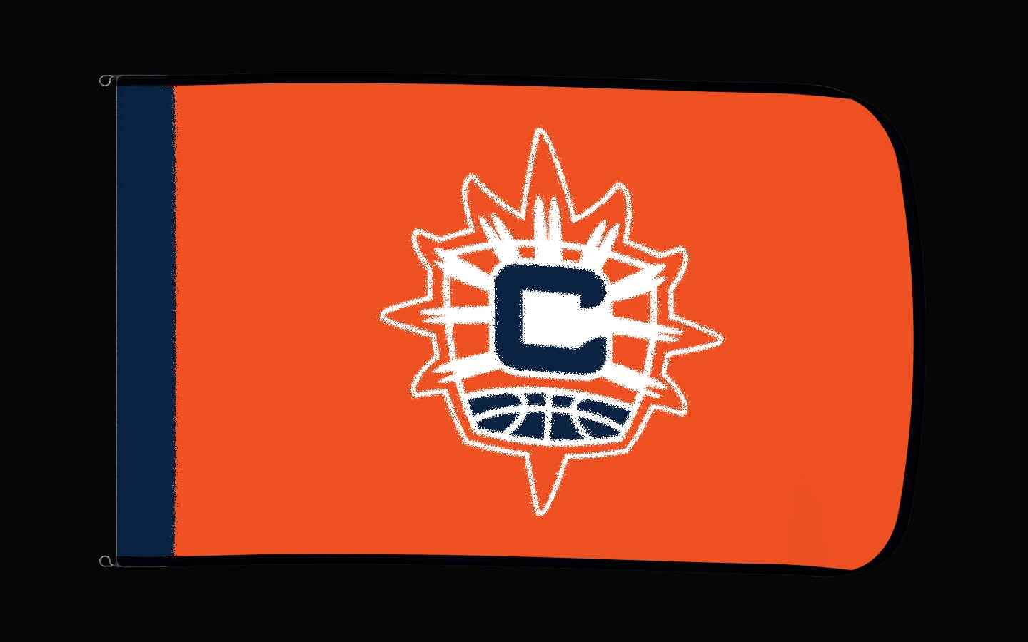 EXO rotating product view — Connecticut Sun Authentic Gameday Flag — controlled catalog turntable