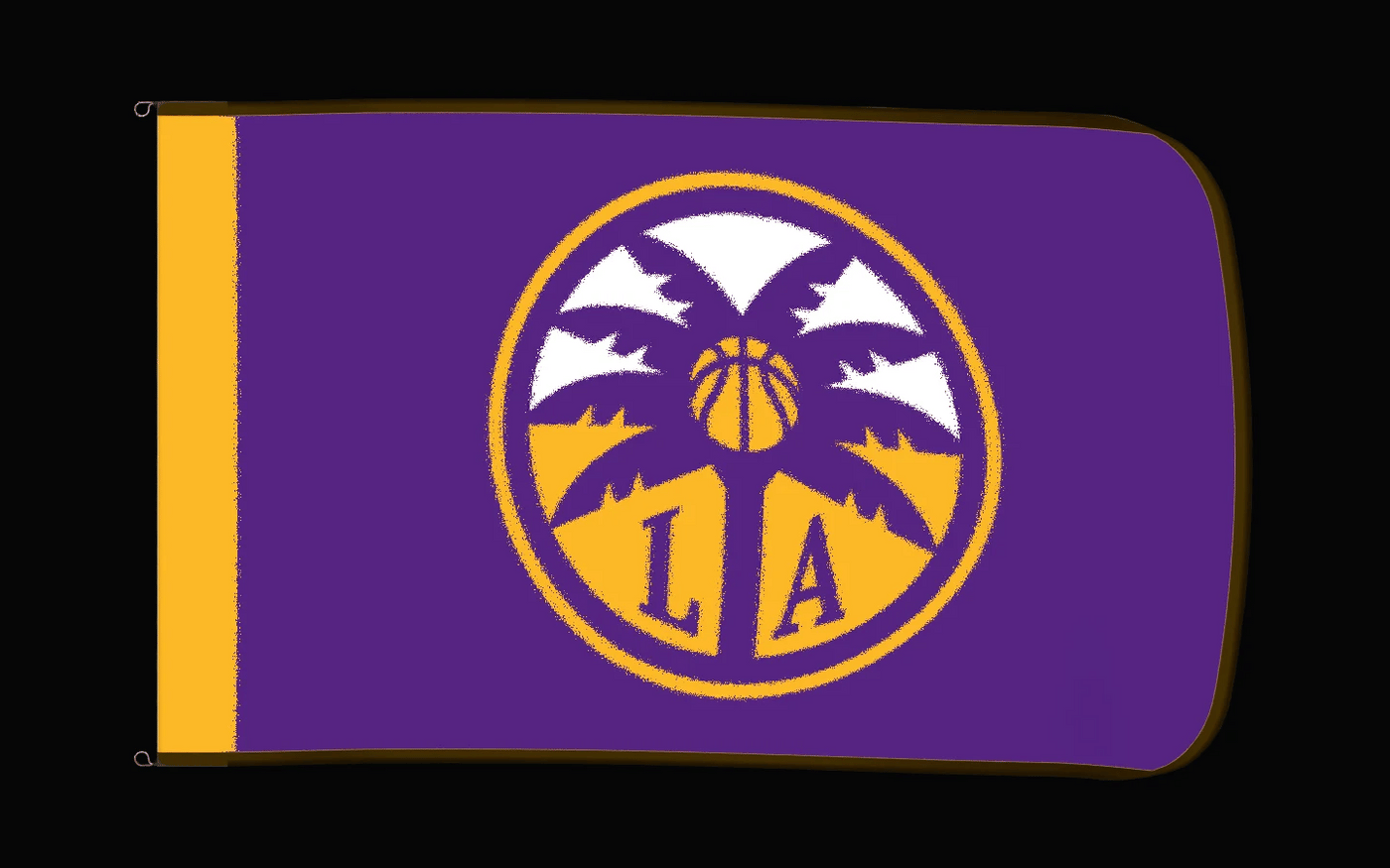 EXO rotating product view — Los Angeles Sparks Authentic Gameday Flag — controlled catalog turntable