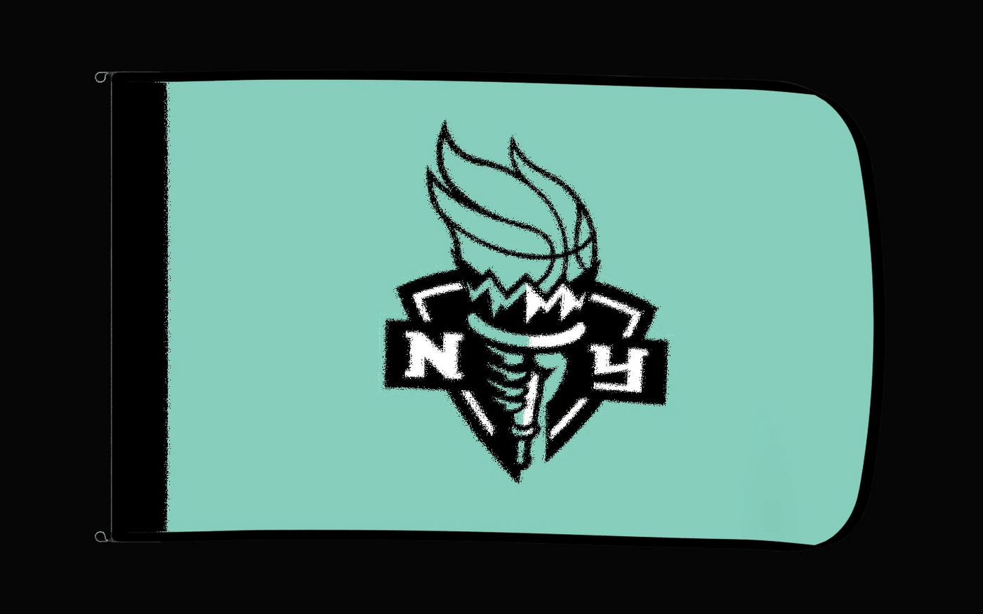 EXO rotating product view — New York Liberty Authentic Gameday Flag — controlled catalog turntable