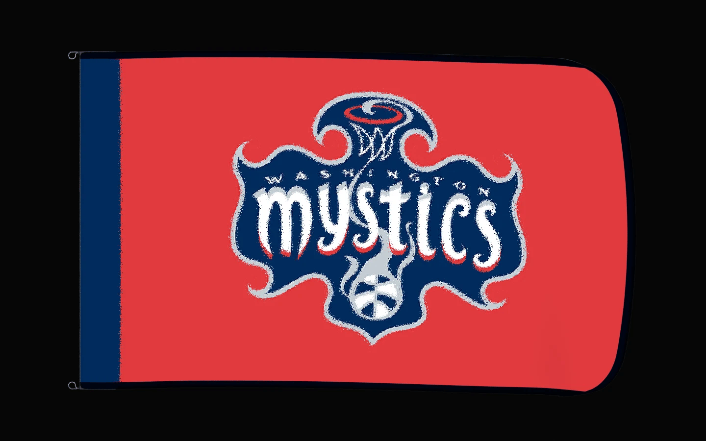 EXO rotating product view — Washington Mystics Authentic Gameday Flag — controlled catalog turntable