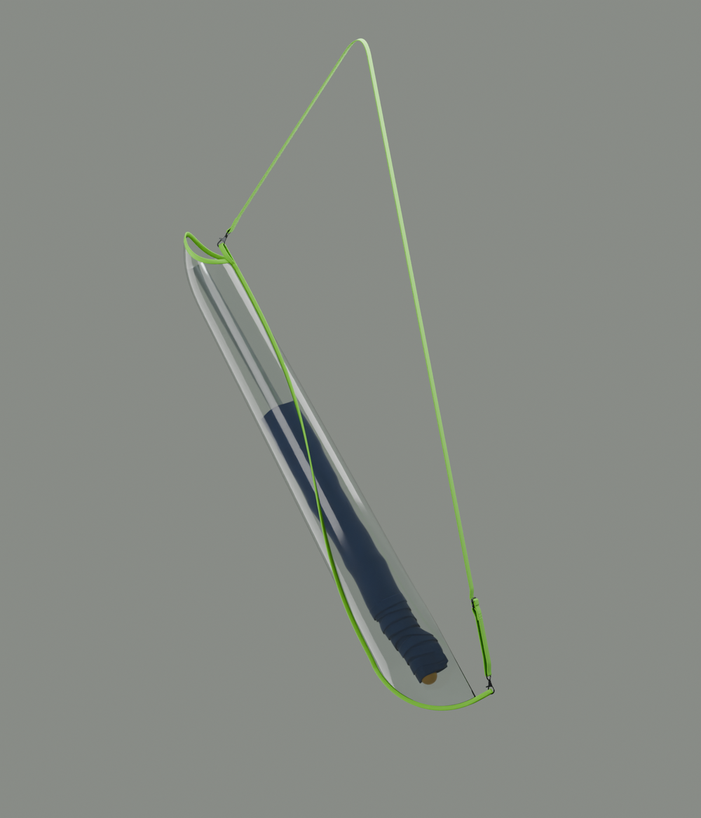Color Flagpole Bag with matching lime webbing and XL strap, and plain navy display flag; pole and flag sold separately