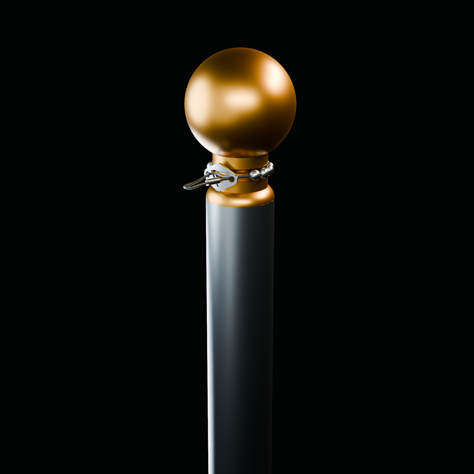 Gameday EXT / R03 / 06 / complete brass ball finial body / black cable / stainless cable-bearing hardware