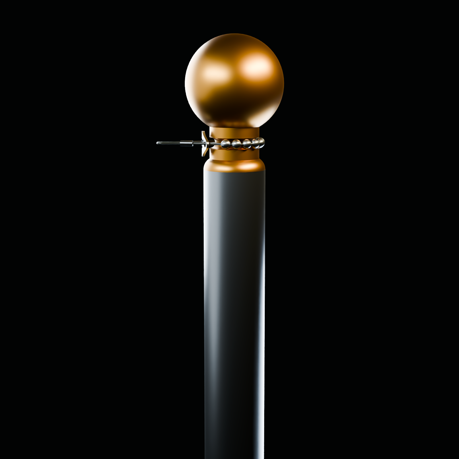 Gameday EXT / R03 / 08 / brass finial and cable-bearing spinner / profile detail