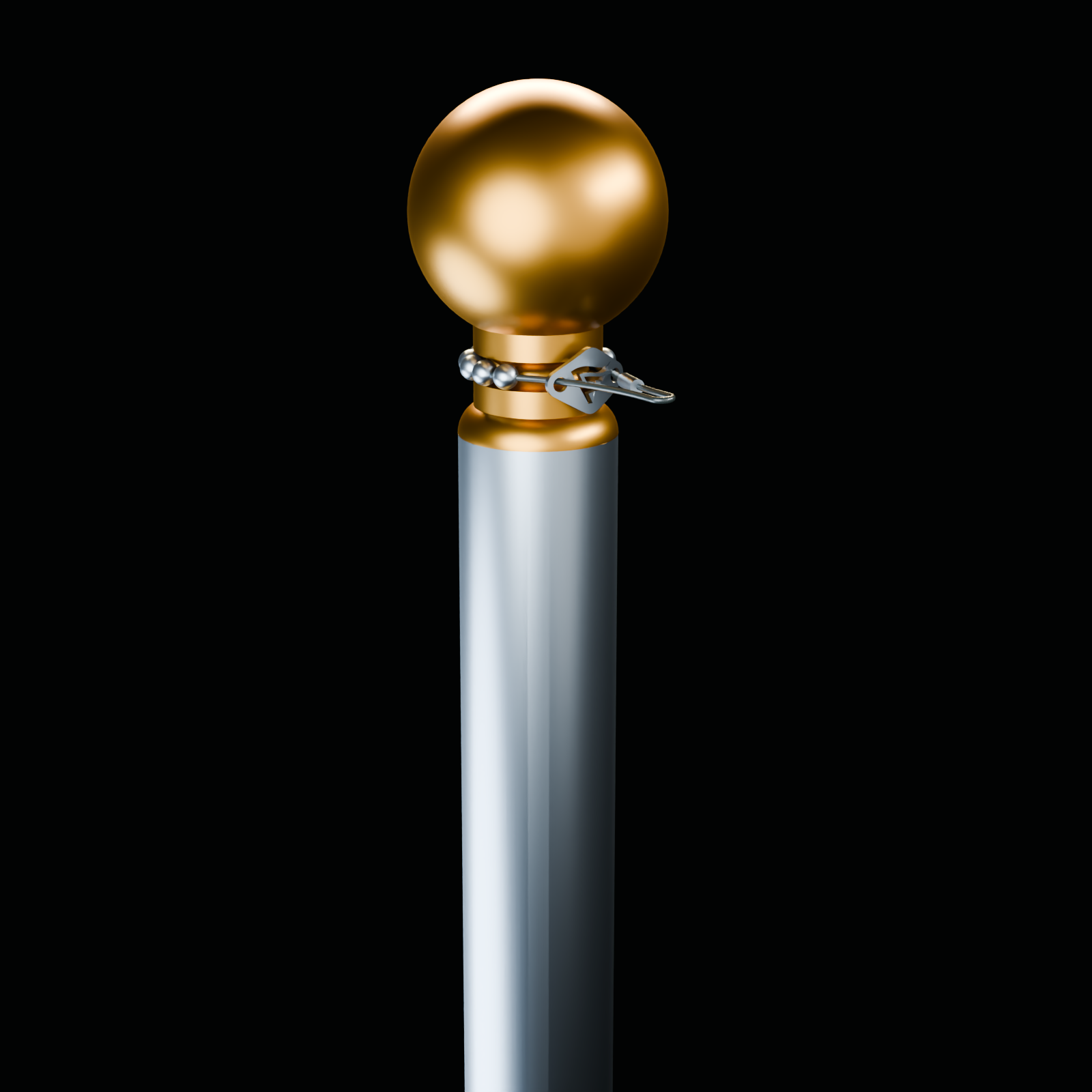Gameday EXT / R03 / 09 / brass finial and cable-bearing spinner / reverse detail