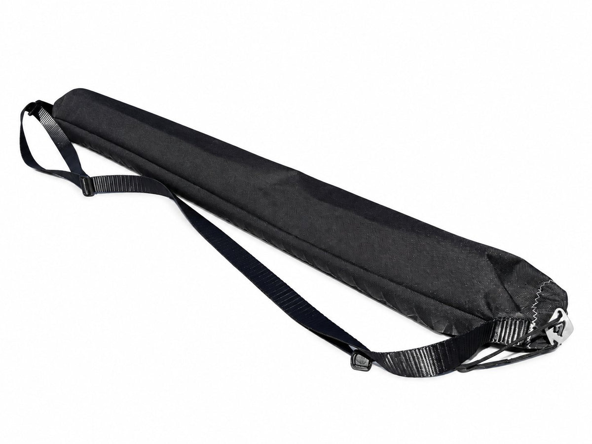 Stock Flagpole Kit Bag in black Ottertex with adjustable strap, shown on white