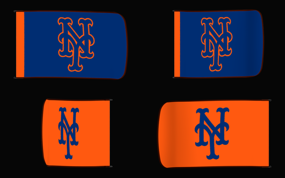 New York Mets Authentic Gameday Flag — clean four-view front design, front flying, back flying, and back design proof — source_sha256=0b8ea5621ec023343e362825604a7a6ccee25948144b88de2c3ccbf57ecac24b
