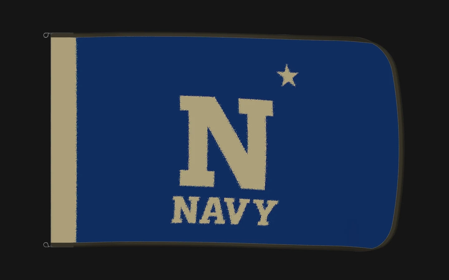 EXO rotating product view — Navy Midshipmen Authentic Gameday Flag — controlled catalog turntable