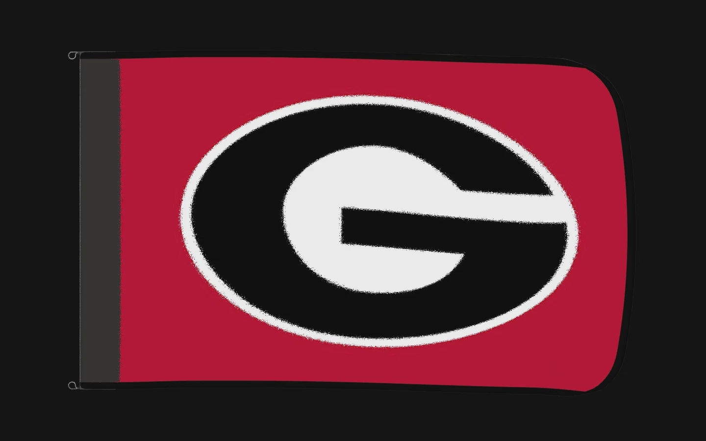 EXO rotating product view — Georgia Bulldogs Authentic Gameday Flag — controlled catalog turntable