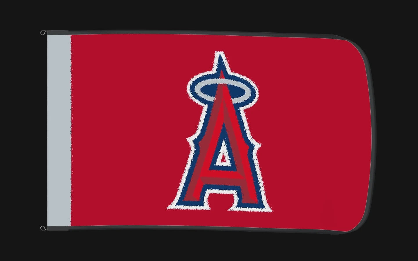 EXO rotating product view — Los Angeles Angels Authentic Gameday Flag — controlled catalog turntable
