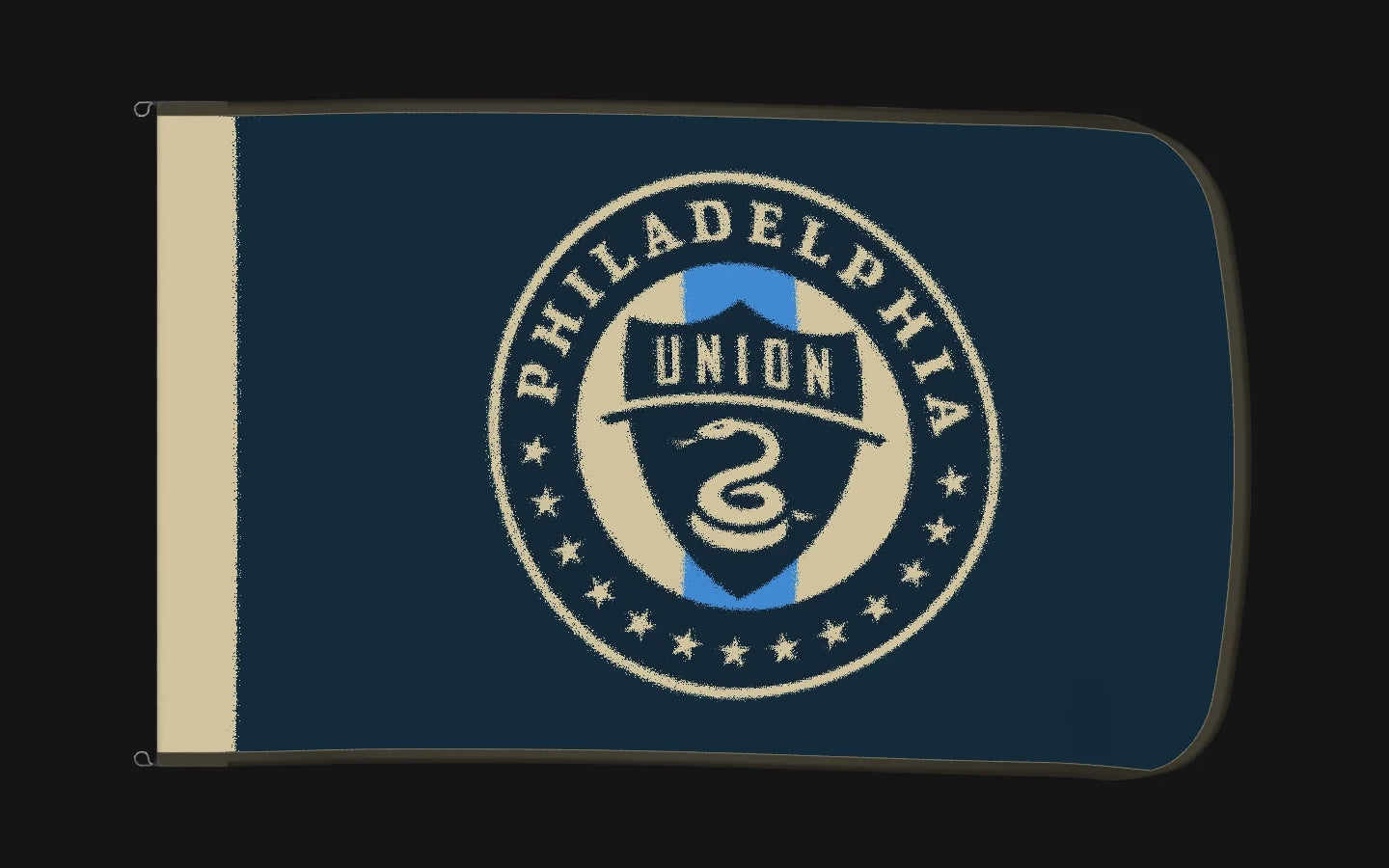 EXO rotating product view — Philadelphia Union Authentic Gameday Flag — controlled catalog turntable