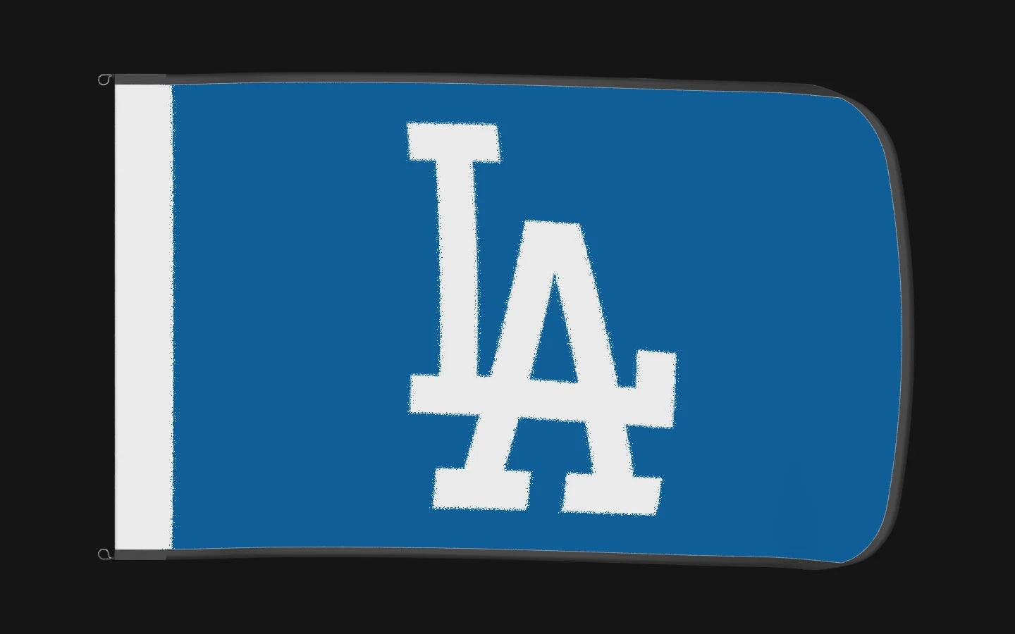 EXO rotating product view — Los Angeles Dodgers Authentic Gameday Flag — controlled catalog turntable