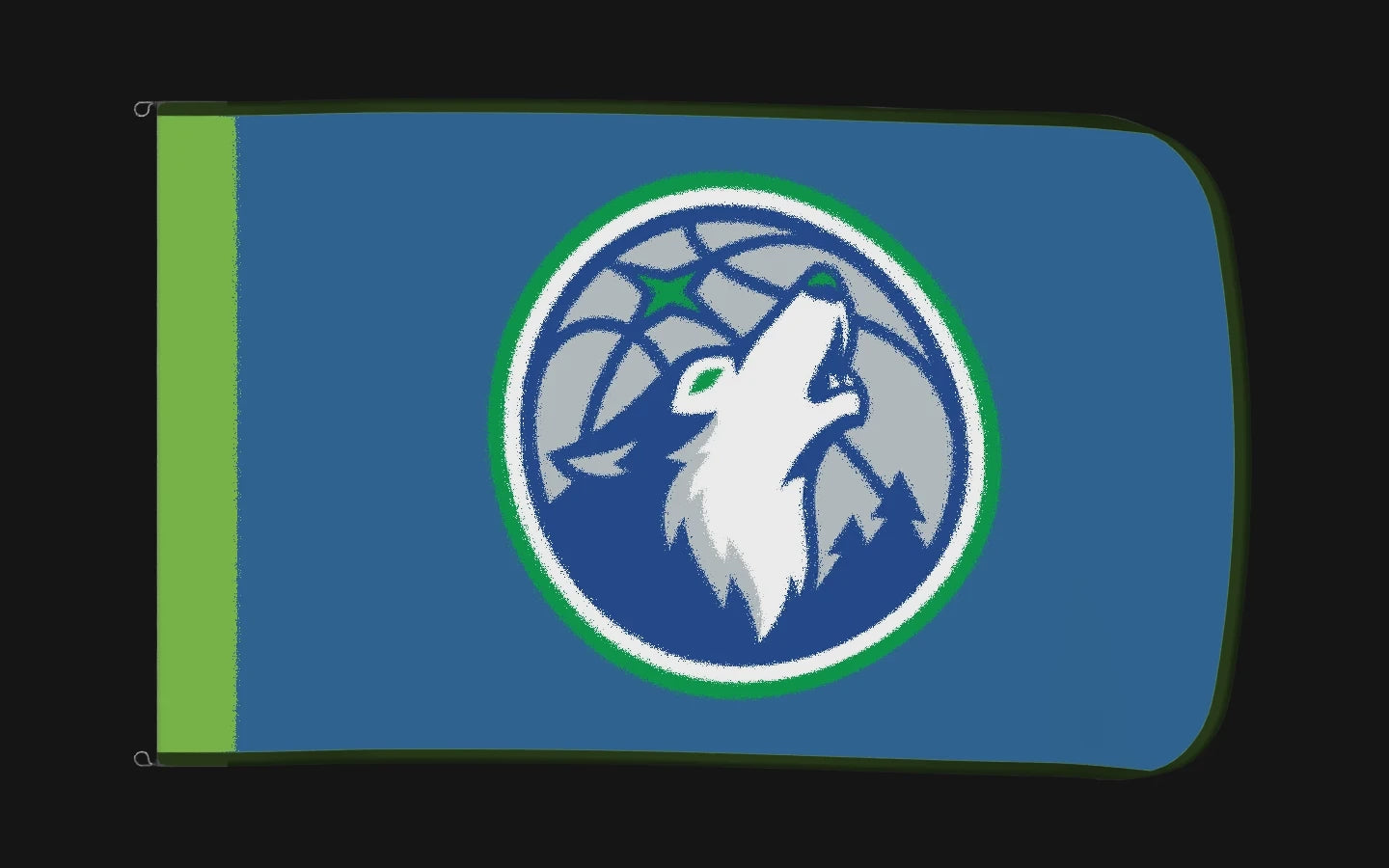 EXO rotating product view — Minnesota Timberwolves Authentic Gameday Flag — controlled catalog turntable