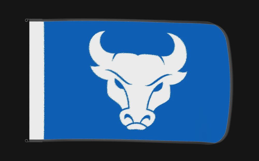 EXO rotating product view — Buffalo Bulls Authentic Gameday Flag — controlled catalog turntable