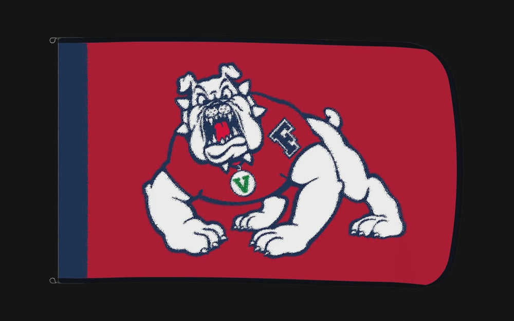 EXO rotating product view — Fresno State Bulldogs Authentic Gameday Flag — controlled catalog turntable