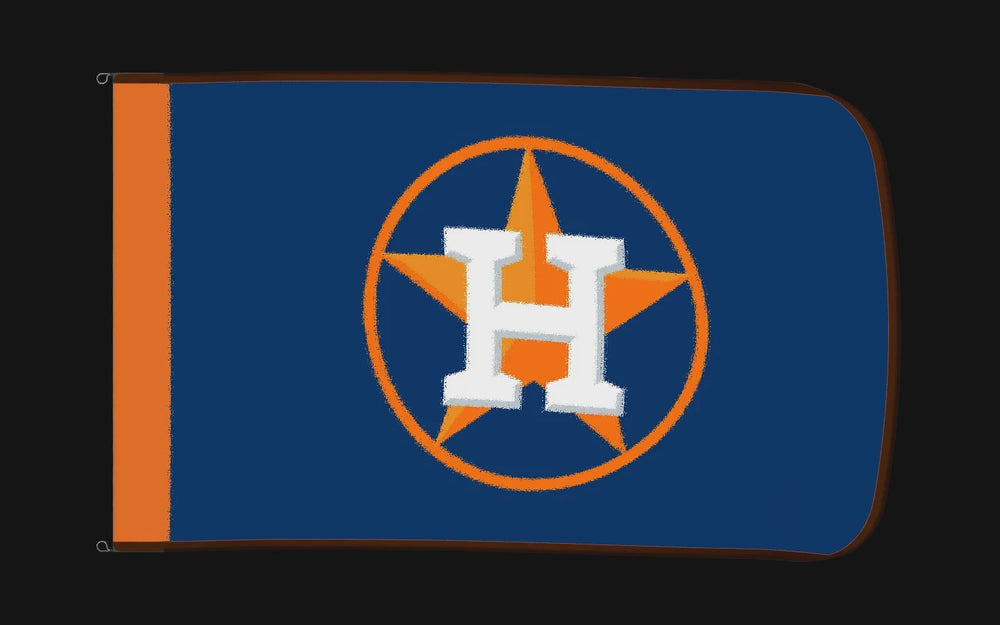 EXO rotating product view — Houston Astros Authentic Gameday Flag — controlled catalog turntable