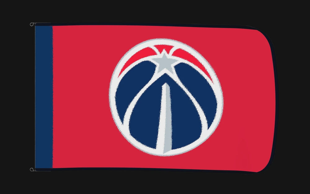 EXO rotating product view — Washington Wizards Authentic Gameday Flag — controlled catalog turntable