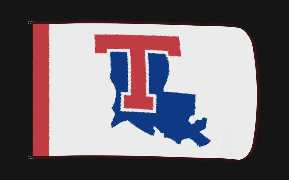 EXO rotating product view — Louisiana Tech Bulldogs Authentic Gameday Flag — controlled catalog turntable