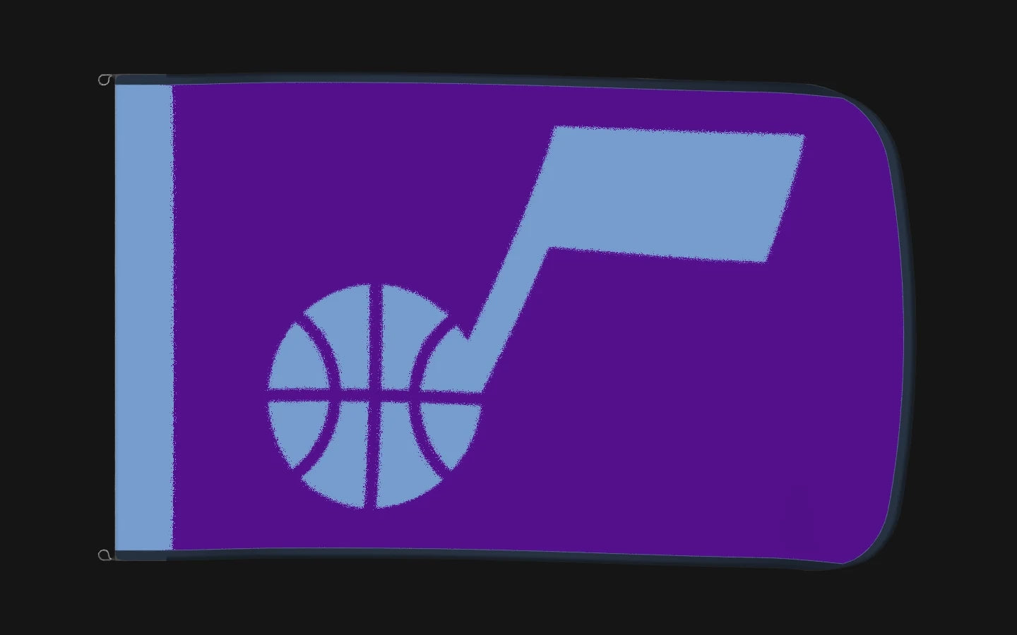 EXO rotating product view — Utah Jazz Authentic Gameday Flag — controlled catalog turntable