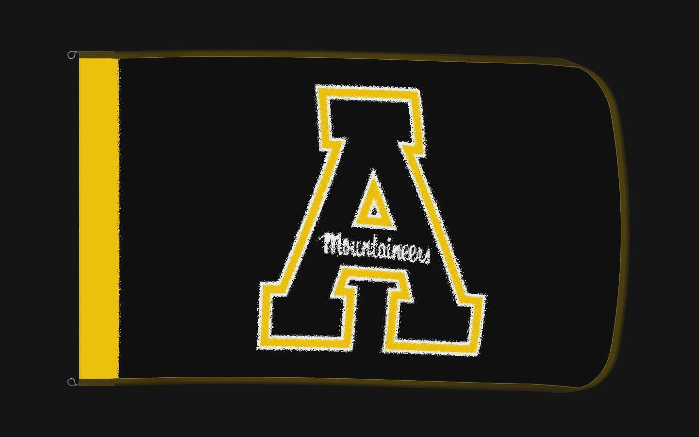 EXO rotating product view — App State Mountaineers Authentic Gameday Flag — controlled catalog turntable