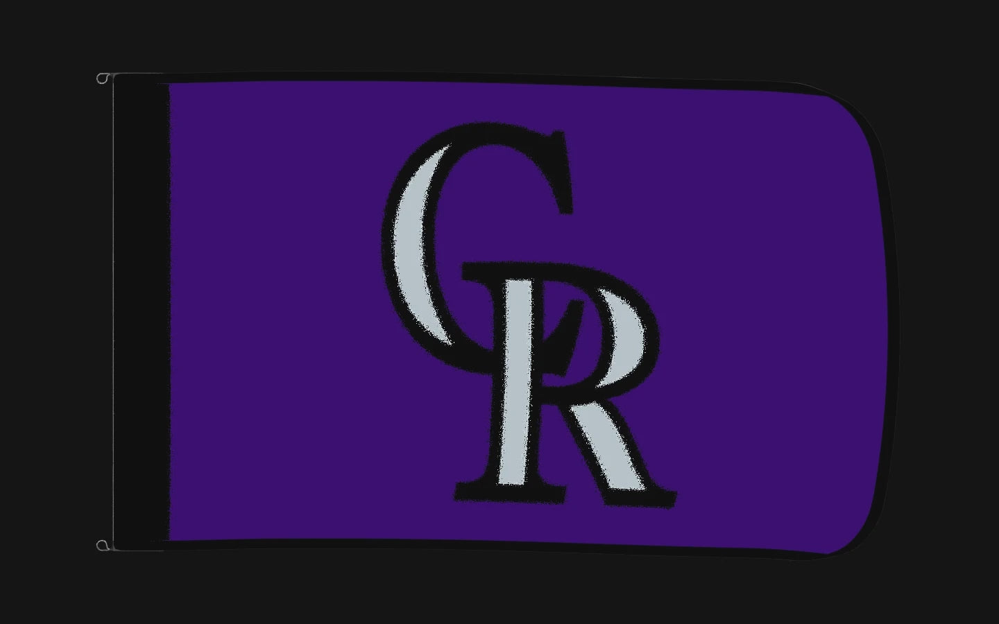 EXO rotating product view — Colorado Rockies Authentic Gameday Flag — controlled catalog turntable