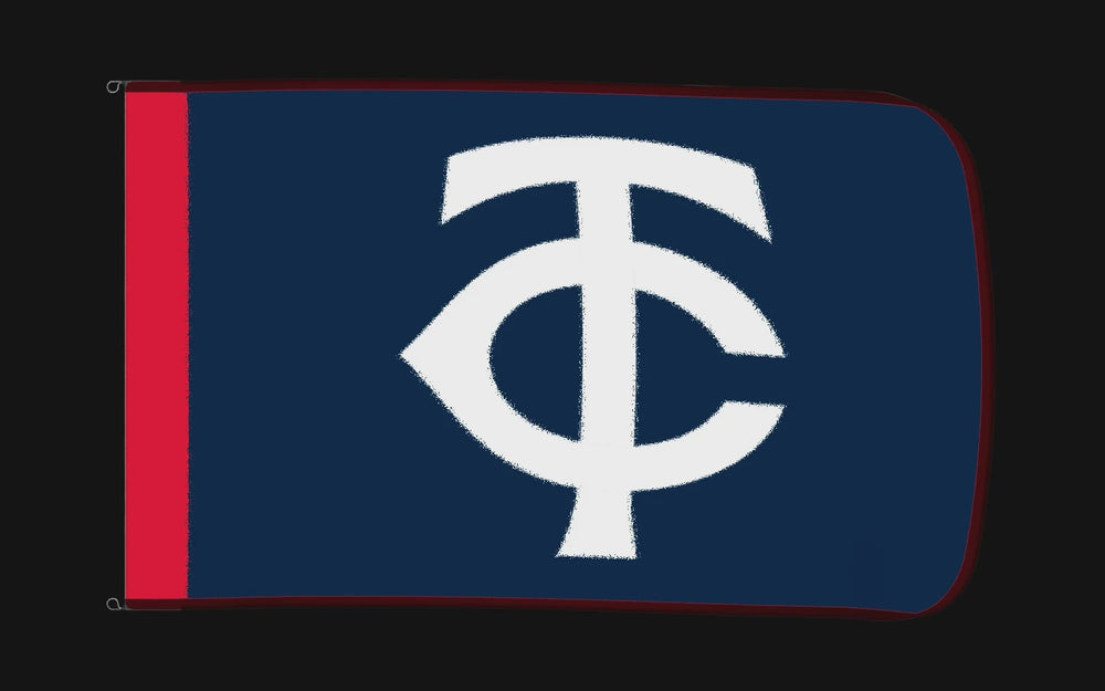 EXO rotating product view — Minnesota Twins Authentic Gameday Flag — controlled catalog turntable