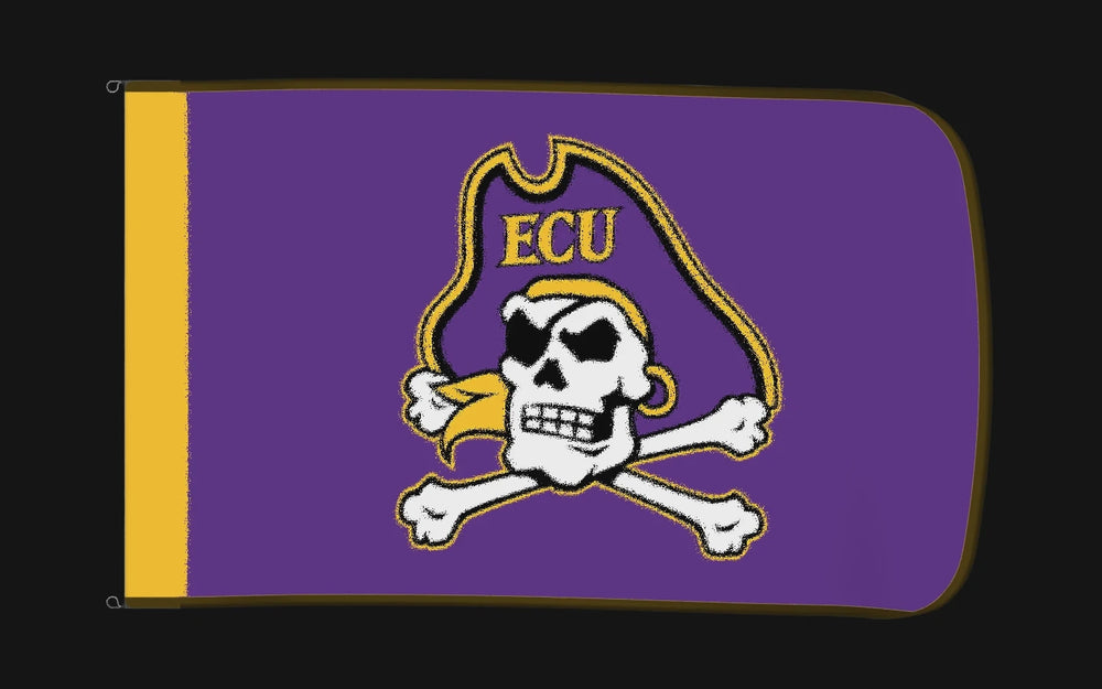 EXO rotating product view — East Carolina Pirates Authentic Gameday Flag — controlled catalog turntable