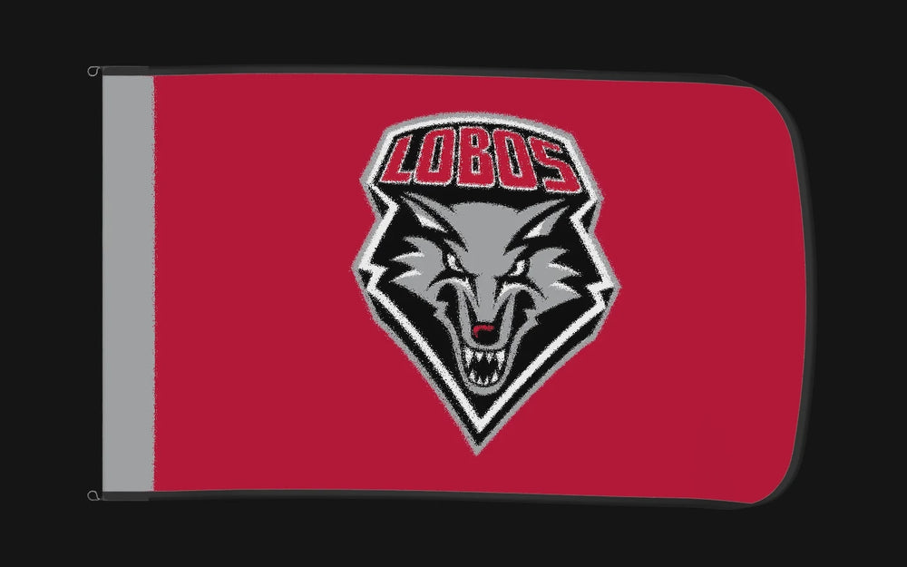 EXO rotating product view — New Mexico Lobos Authentic Gameday Flag — controlled catalog turntable