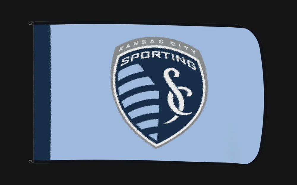 EXO rotating product view — Sporting Kansas City Authentic Gameday Flag — controlled catalog turntable