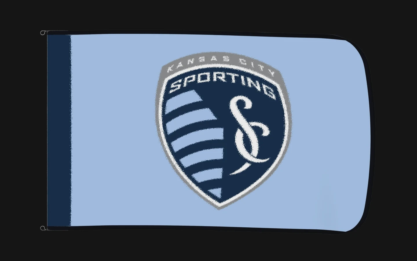 EXO rotating product view — Sporting Kansas City Authentic Gameday Flag — controlled catalog turntable