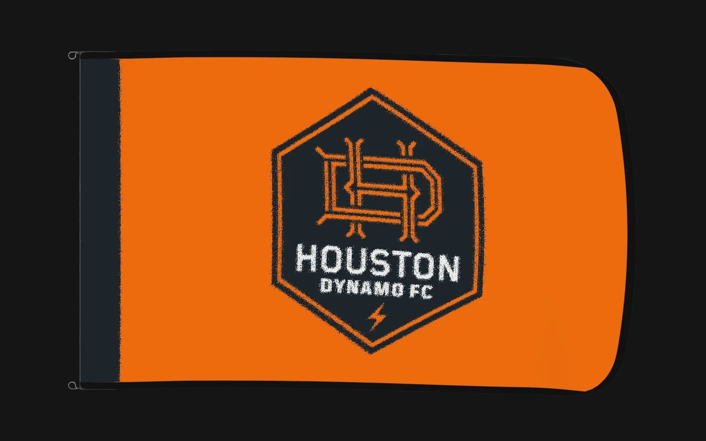 EXO rotating product view — Houston Dynamo FC Authentic Gameday Flag — controlled catalog turntable