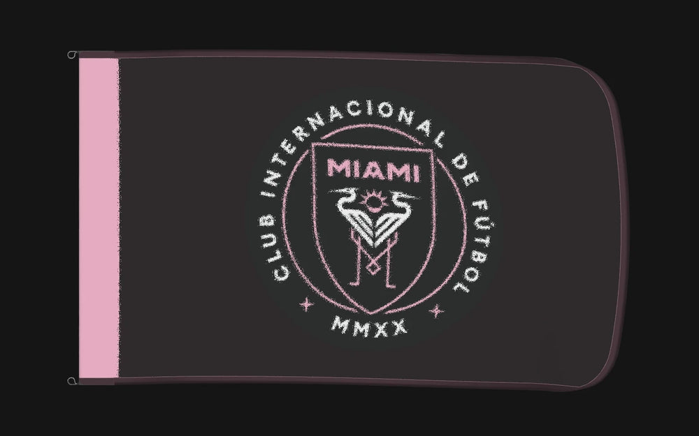 EXO rotating product view — Inter Miami CF Authentic Gameday Flag — controlled catalog turntable