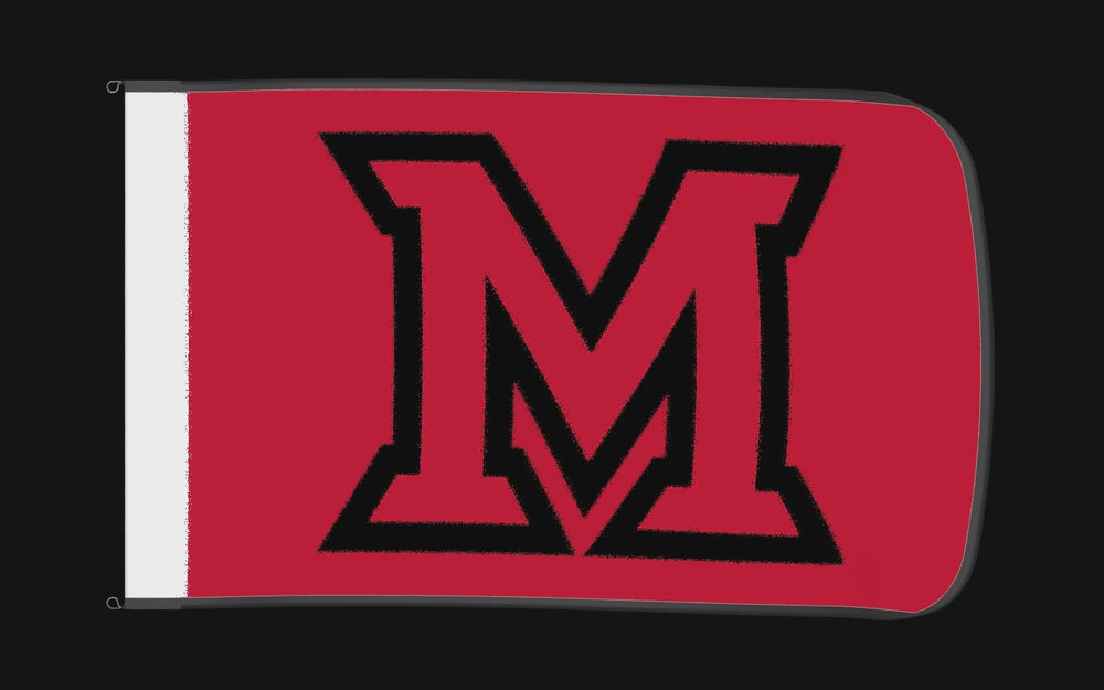 EXO rotating product view — Miami (OH) RedHawks Authentic Gameday Flag — controlled catalog turntable
